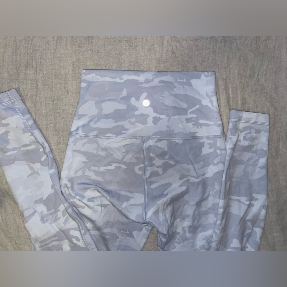 White and gray camo lululemon leggings